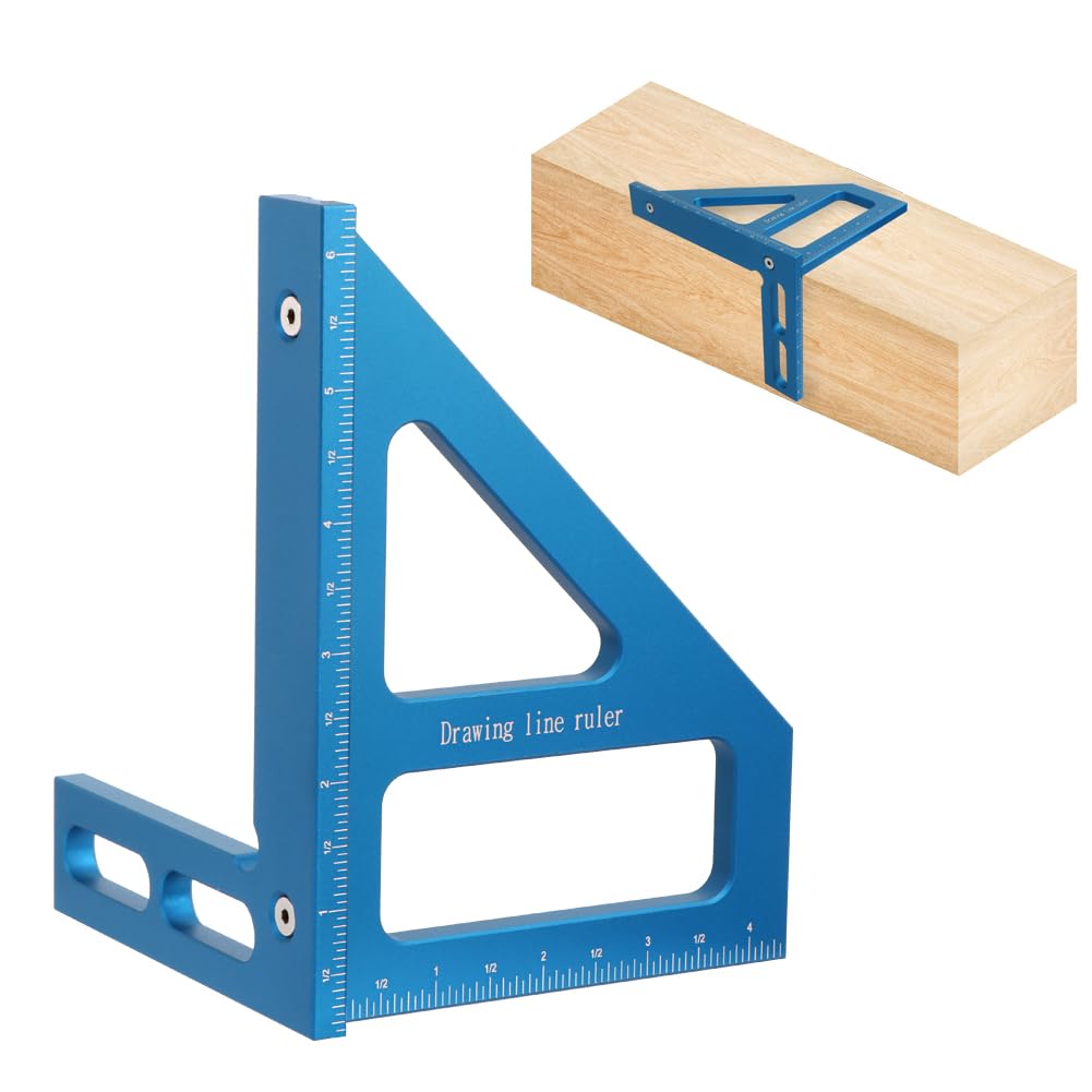 3D Multi-Angle Measuring Ruler 45/90° Aluminum Woodworking Tool