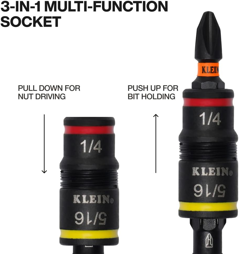Klein Tools 16-in-1 Impact Screwdriver/Nut Driver with Flip Socket