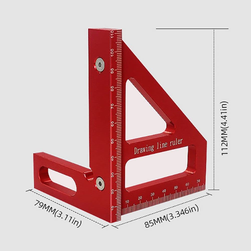 3D Multi-Angle Measuring Ruler 45/90° Aluminum Woodworking Tool