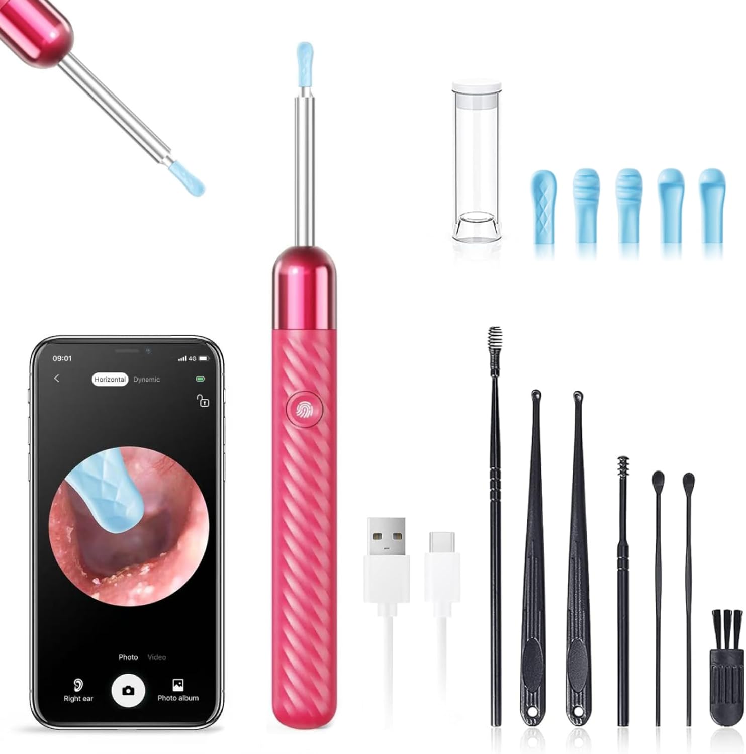 Ear Wax Removal Tool with 1080P Camera, Ear Cleaner Kit for iOS & Android