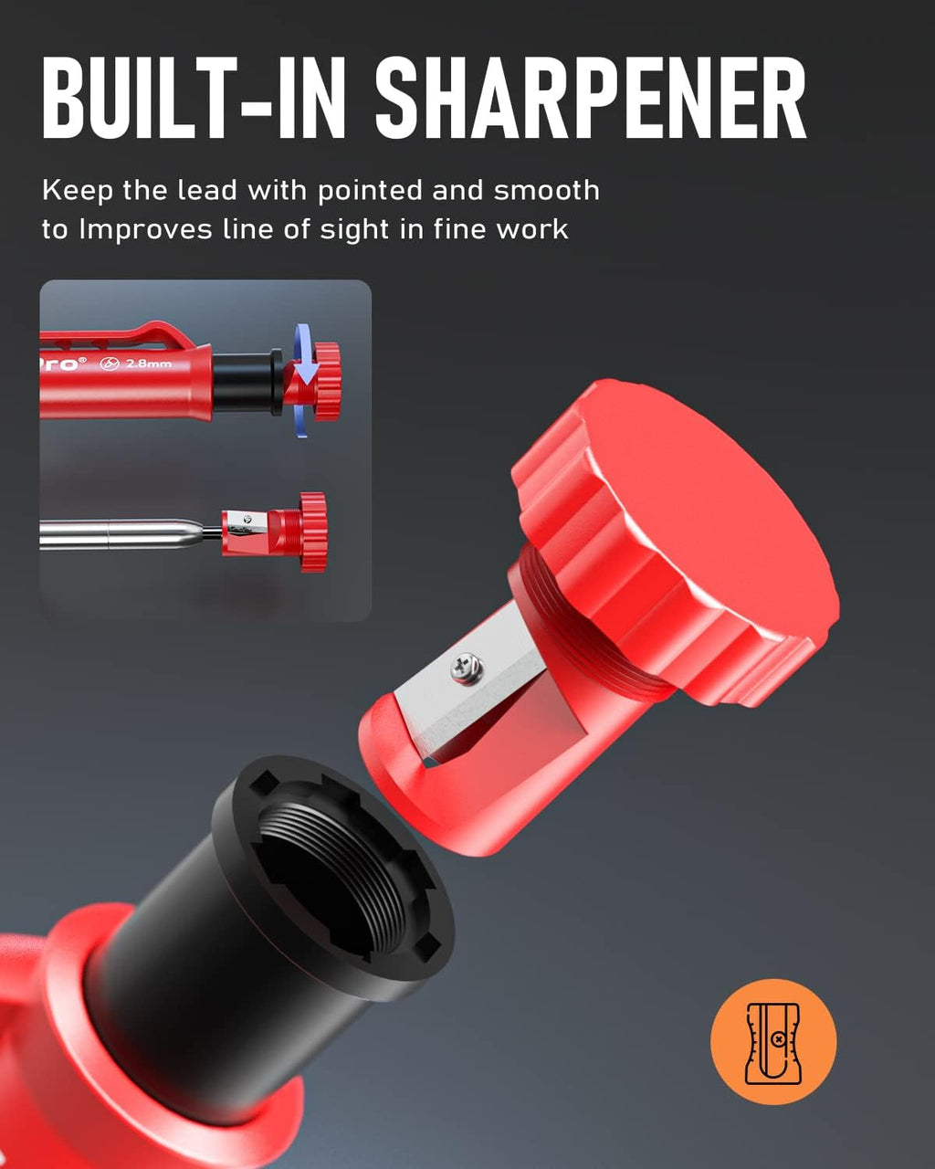 NicPro Carpenter Pencil Set with Sharpener and 26 Refills Heavy Duty Marker