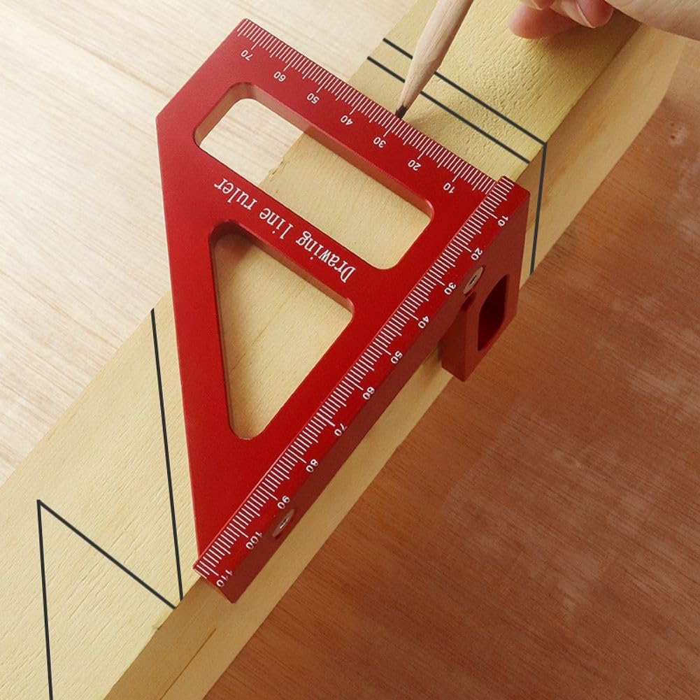 3D Multi-Angle Measuring Ruler 45/90° Aluminum Woodworking Tool
