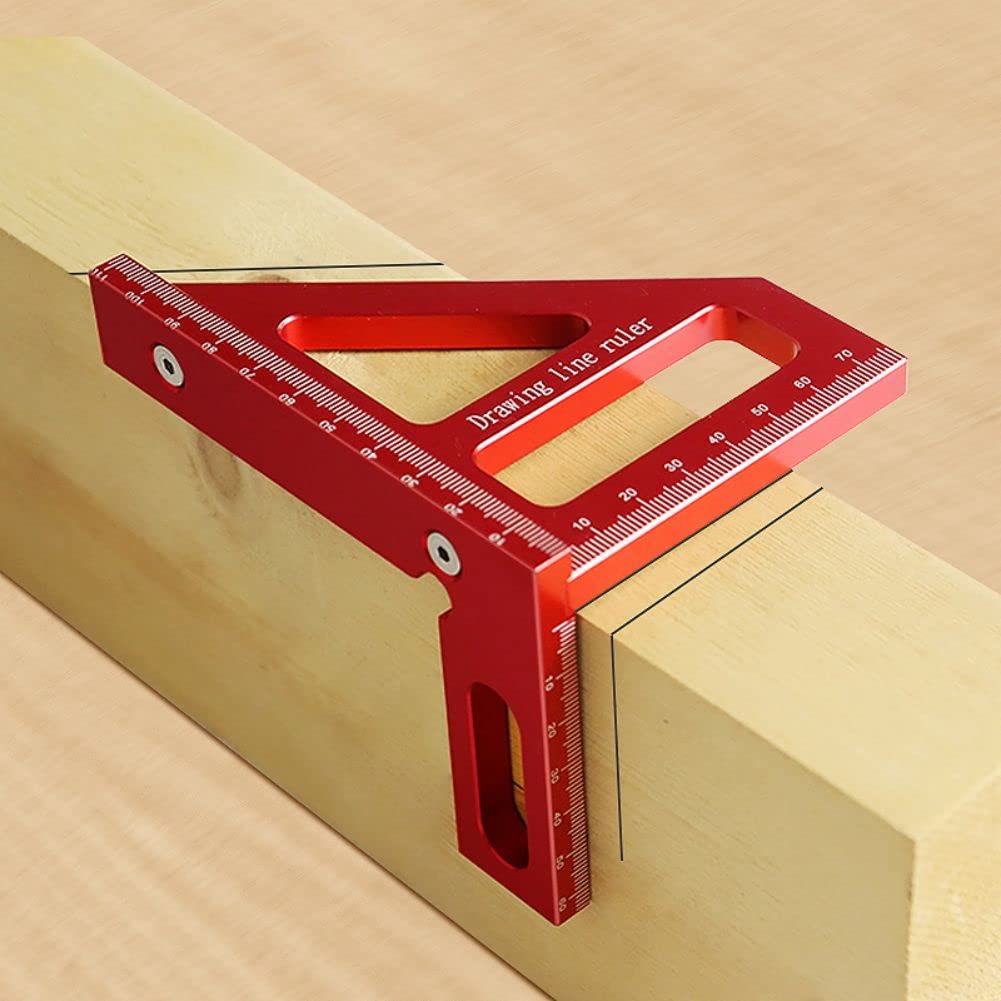 3D Multi-Angle Measuring Ruler 45/90° Aluminum Woodworking Tool