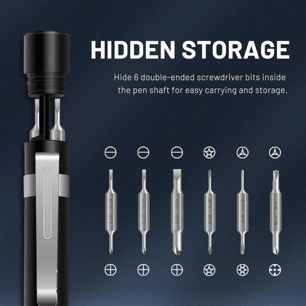 13 in 1 Mini Magnetic Screwdriver Set Precision EDC Tool for Electronics Black