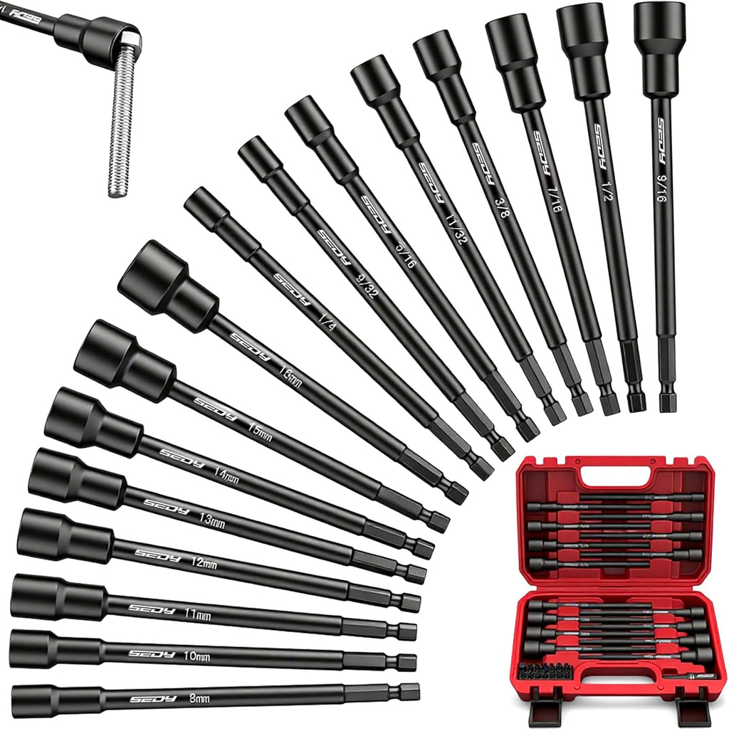 31-Piece Magnetic Nut Driver Impact Bit Set, SAE/Metric
