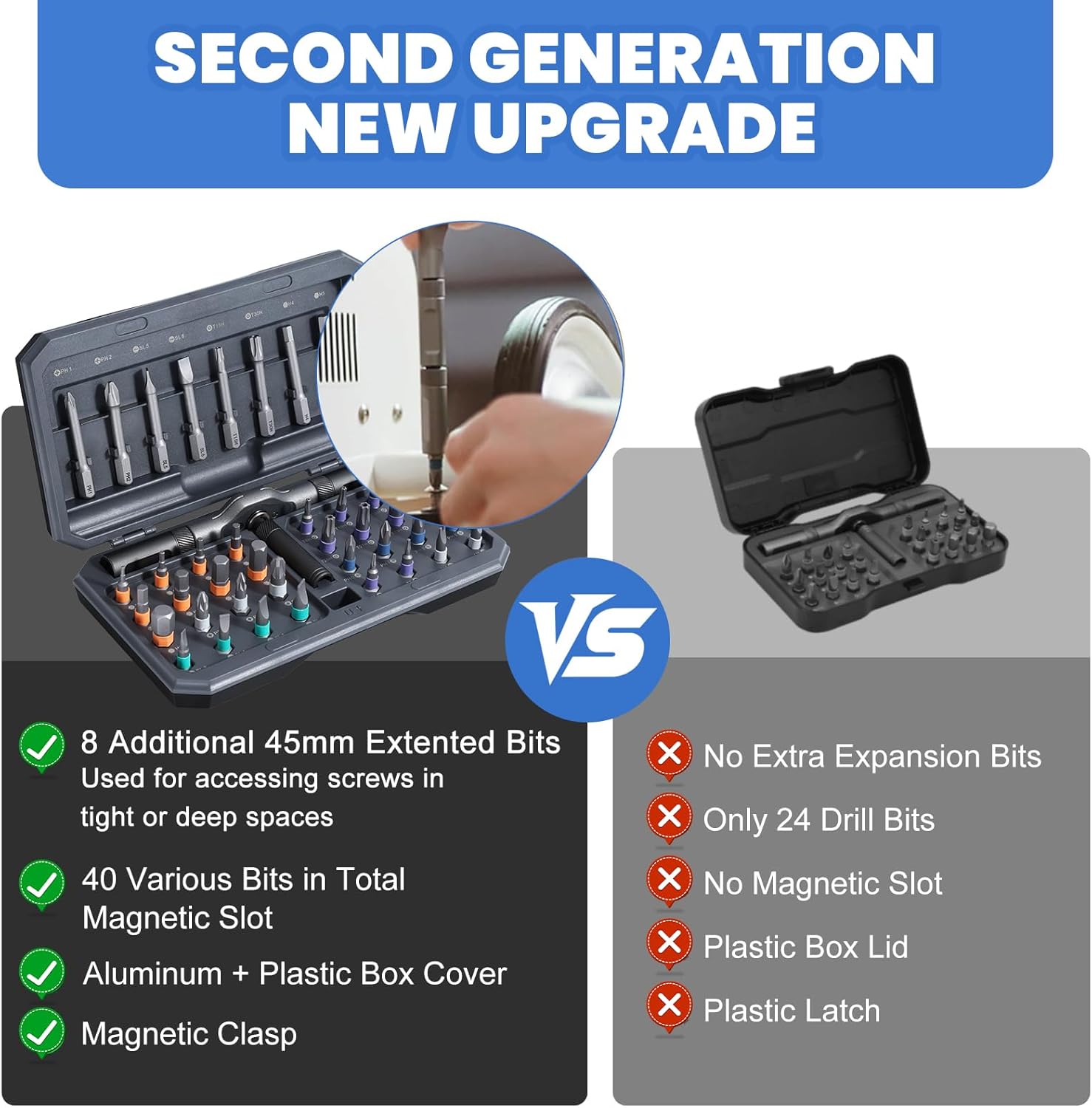 42-in-1 Magnetic Ratchet Screwdriver Set for Electronics & Repair