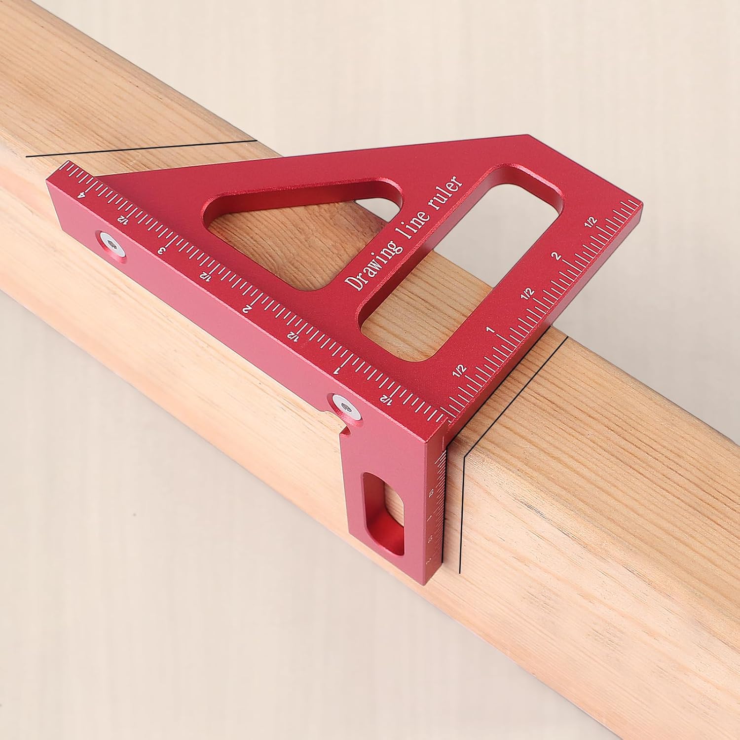 3D Multi-Angle Measuring Ruler 45/90° Aluminum Woodworking Tool