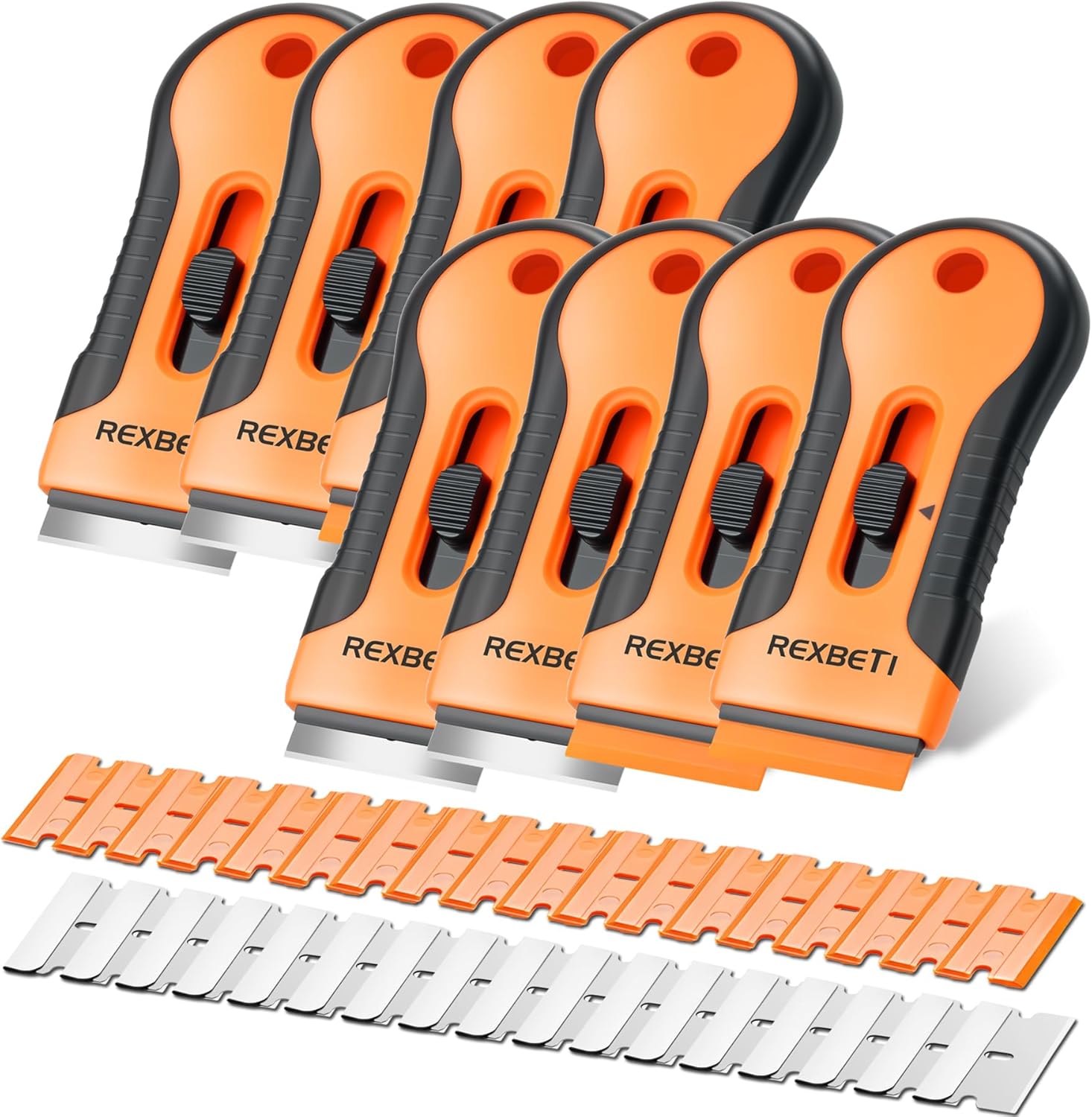 REXBETI Razor Scraper Tool 2-Pack with 80 Extra Blades