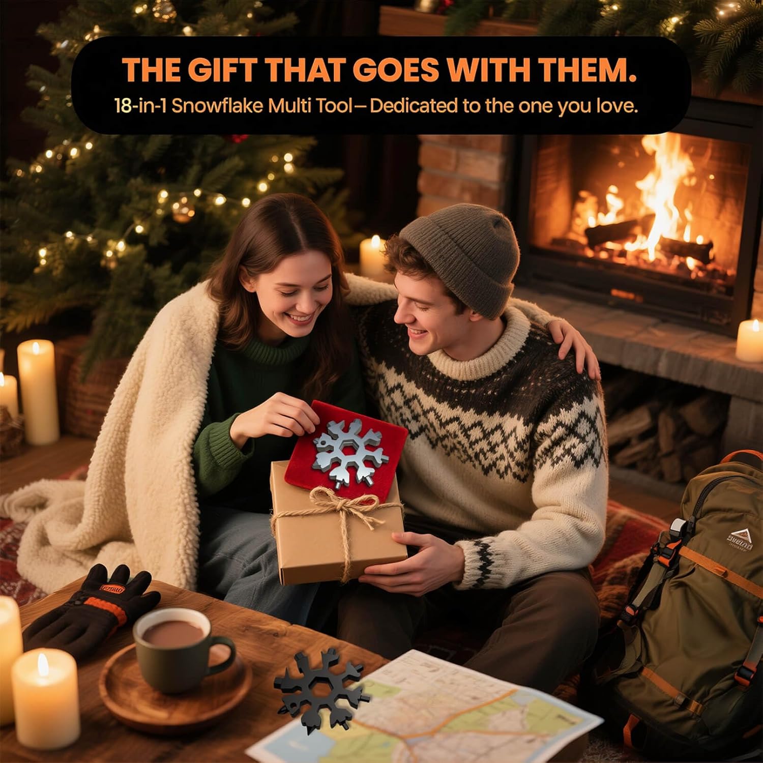 Snowflake Multi-Tool 2-Pack, 18-in-1 Stainless Steel with Carabiner