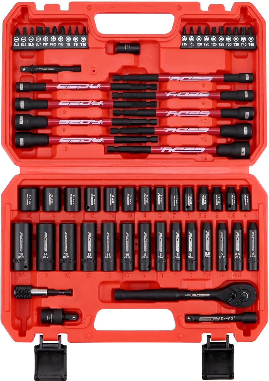 31-Piece Magnetic Nut Driver Impact Bit Set, SAE/Metric