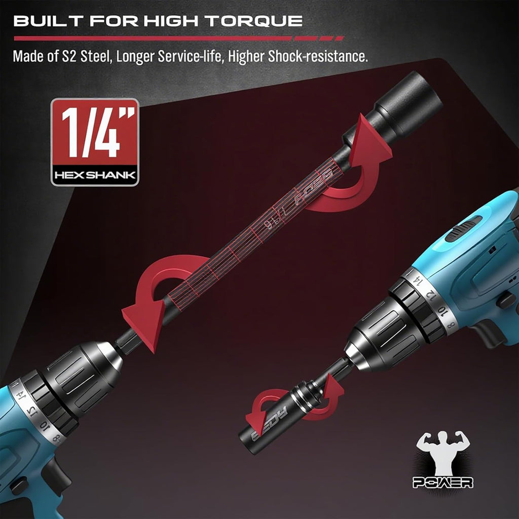 31-Piece Magnetic Nut Driver Impact Bit Set, SAE/Metric