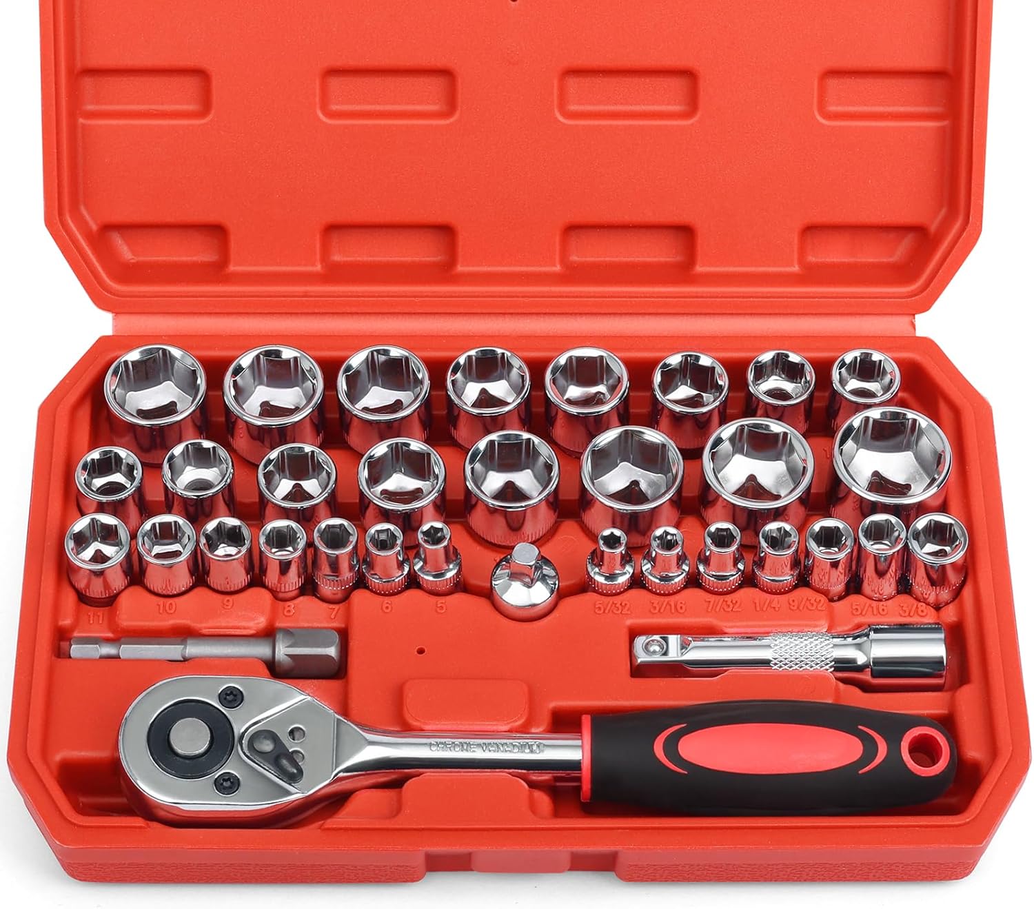 Egofine 46-Piece 1/4" Drive Socket & Ratchet Wrench Set