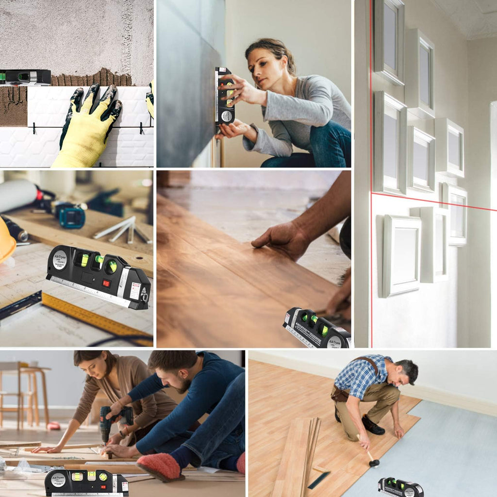 Multipurpose Laser Level Line Tool with 8ft/2.5m Ruler