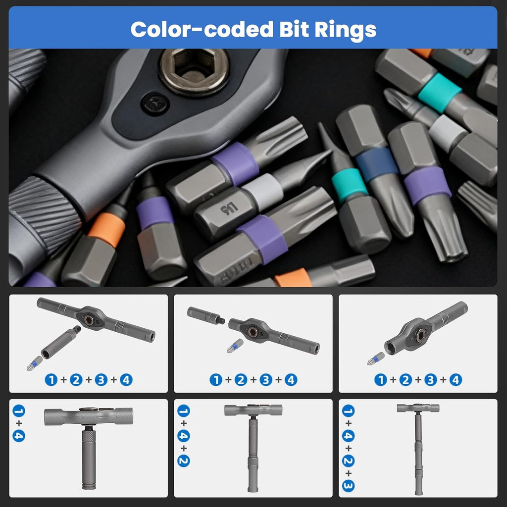 42-in-1 Magnetic Ratchet Screwdriver Set for Electronics & Repair