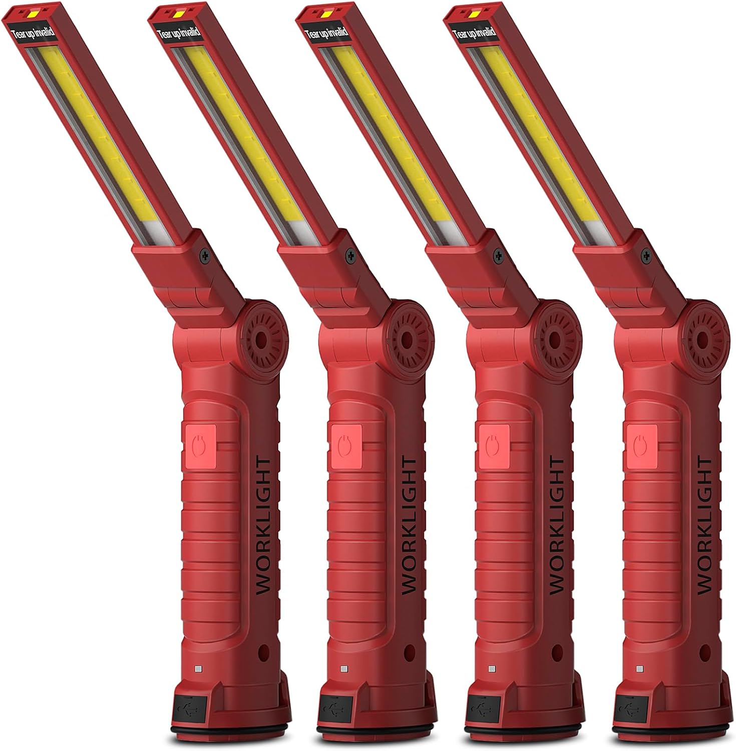 Rechargeable LED Work Light, Magnetic Mechanic Flashlight (2 Pack)