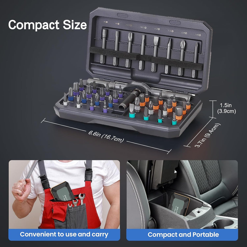 42-in-1 Magnetic Ratchet Screwdriver Set for Electronics & Repair