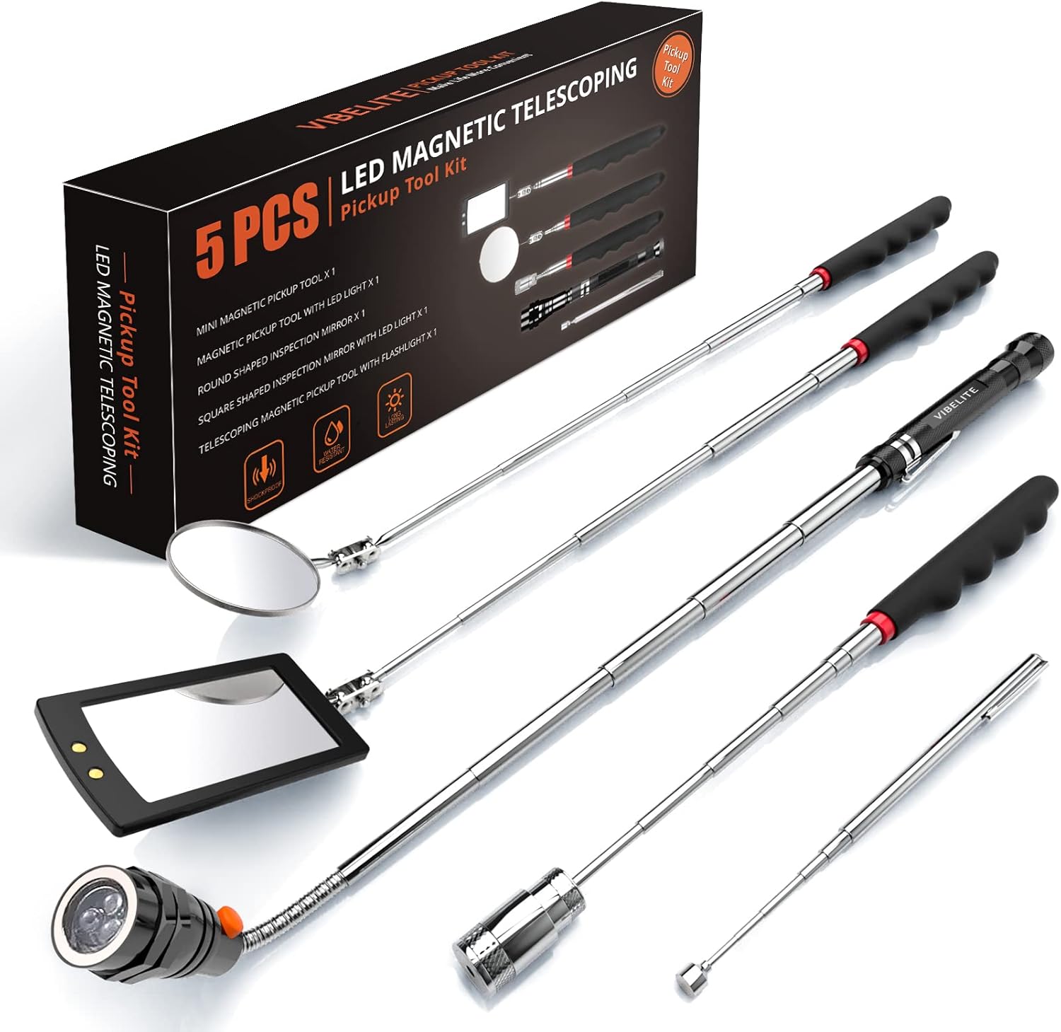 Extendable Magnetic Flashlight Telescoping Pickup Tool Gift Gadget for Men