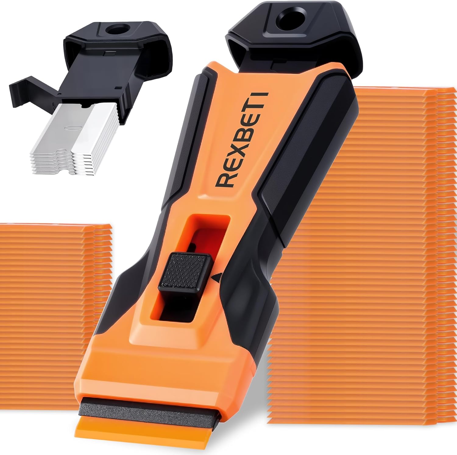REXBETI Razor Scraper Tool 2-Pack with 80 Extra Blades
