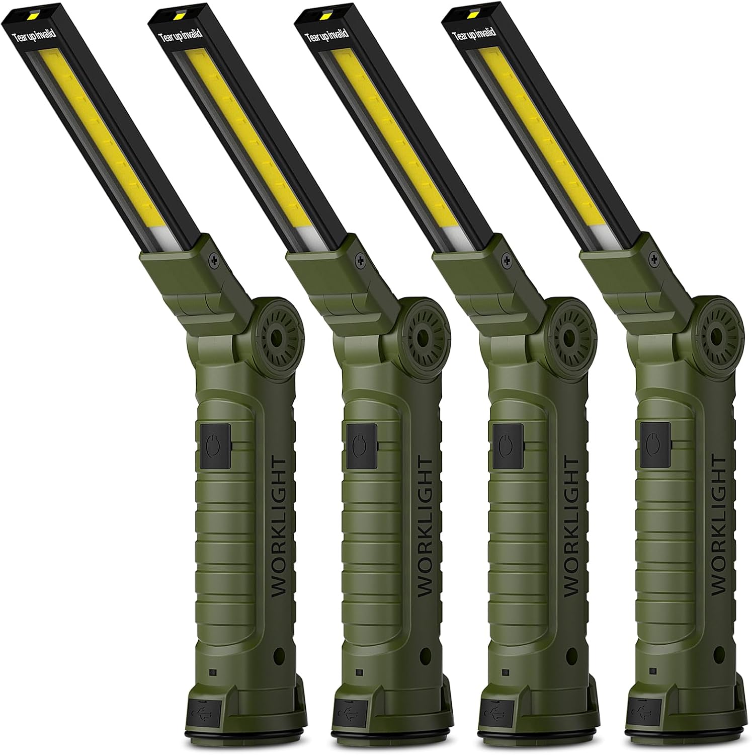 Rechargeable LED Work Light, Magnetic Mechanic Flashlight (2 Pack)