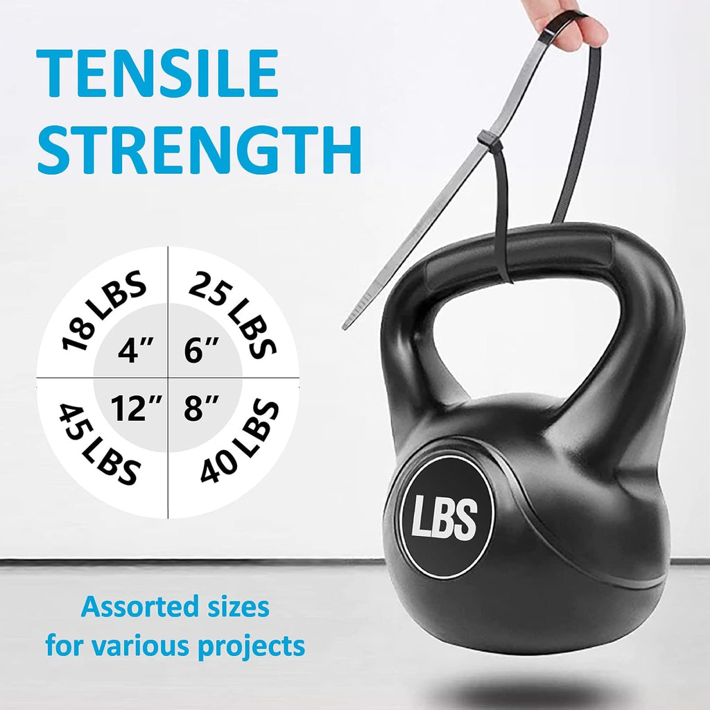 400 Pack Zip Ties Assorted Sizes Black UV Resistant Durable Cable Ties