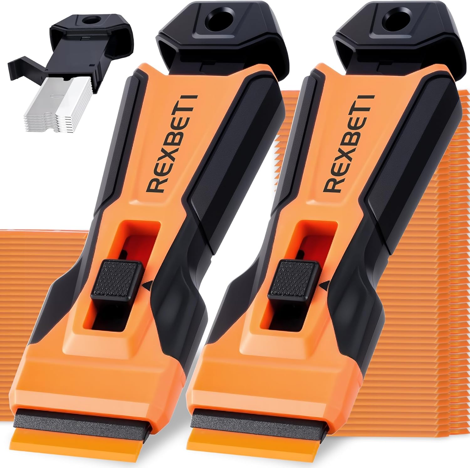 REXBETI Razor Scraper Tool 2-Pack with 80 Extra Blades