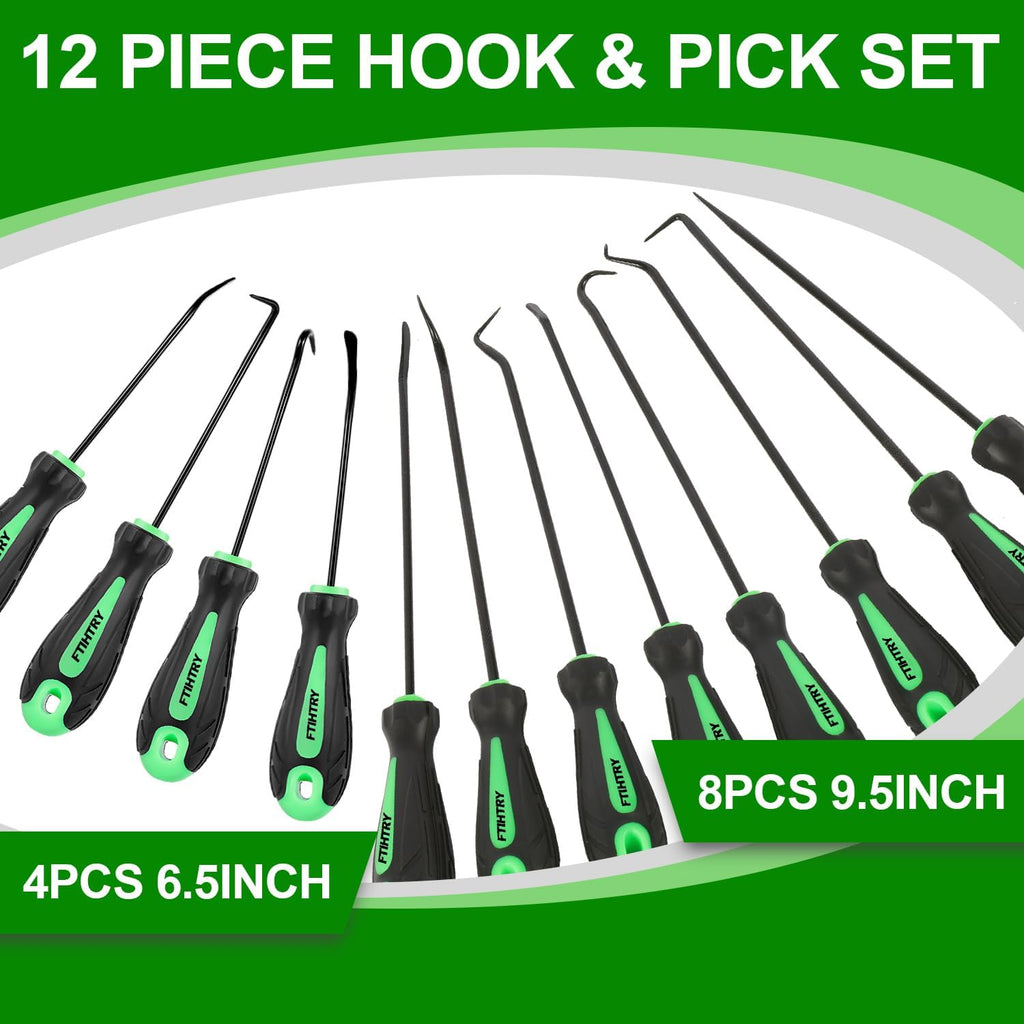 12-Piece Pick and Hook Tool Set for O-Rings, Seals & Gasket Removal