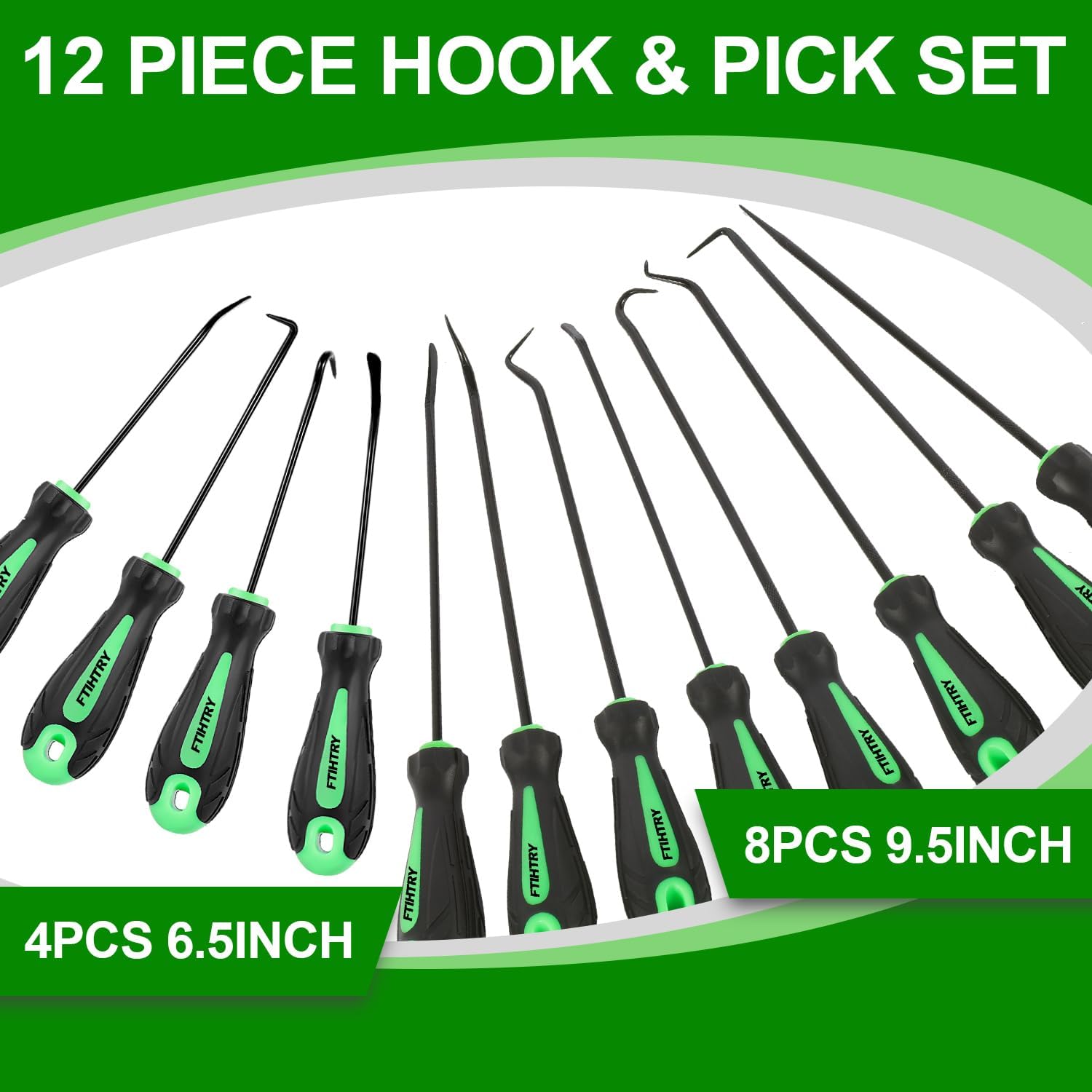 12-Piece Pick and Hook Tool Set for O-Rings, Seals & Gasket Removal