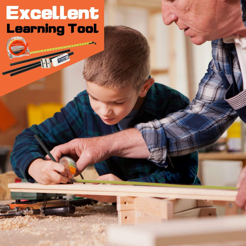 INCLY 18 Piece Real Tool Set with Reinforced Belt Adjustable Waist Learning Kit