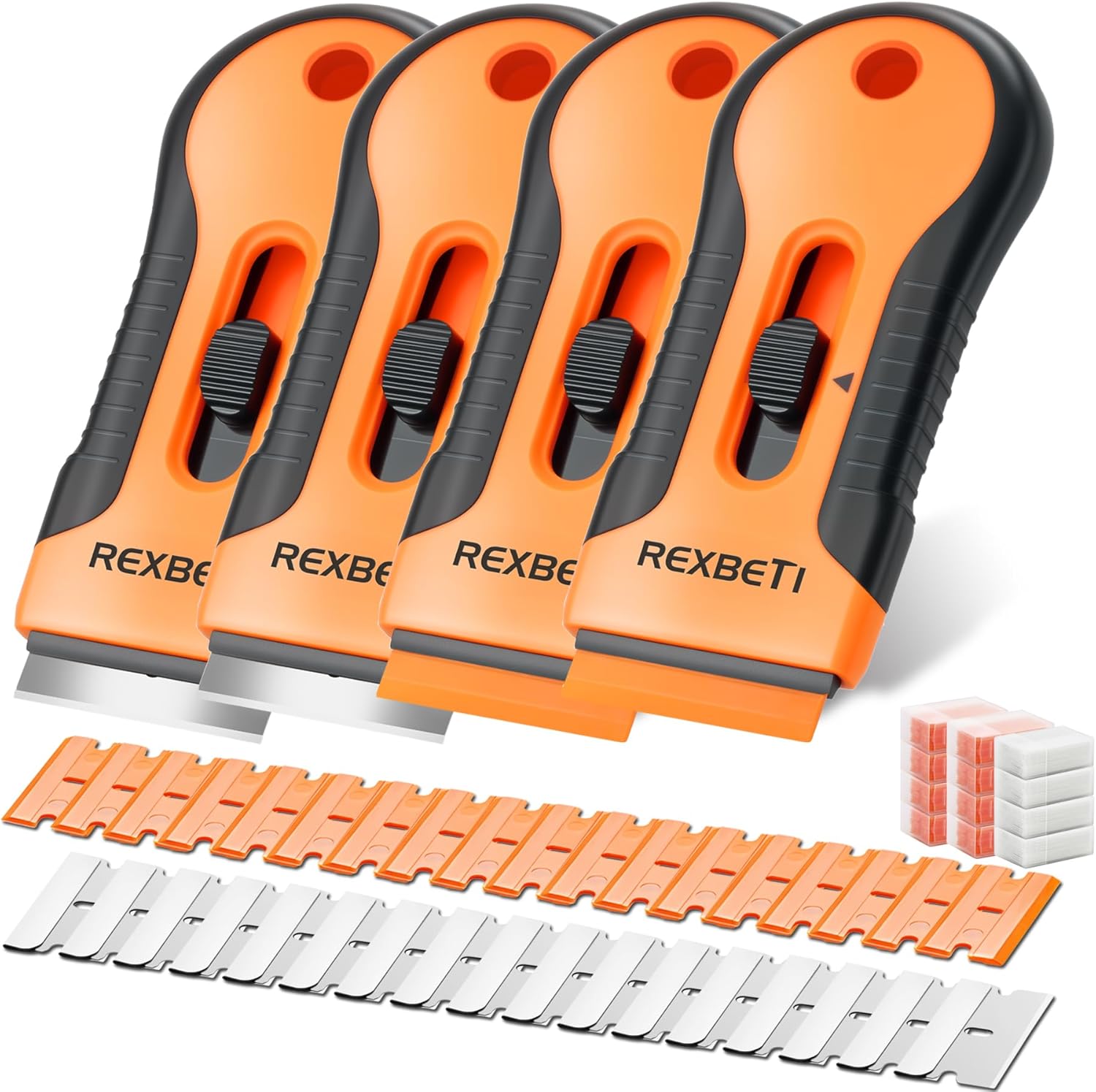 REXBETI Razor Scraper Tool 2-Pack with 80 Extra Blades