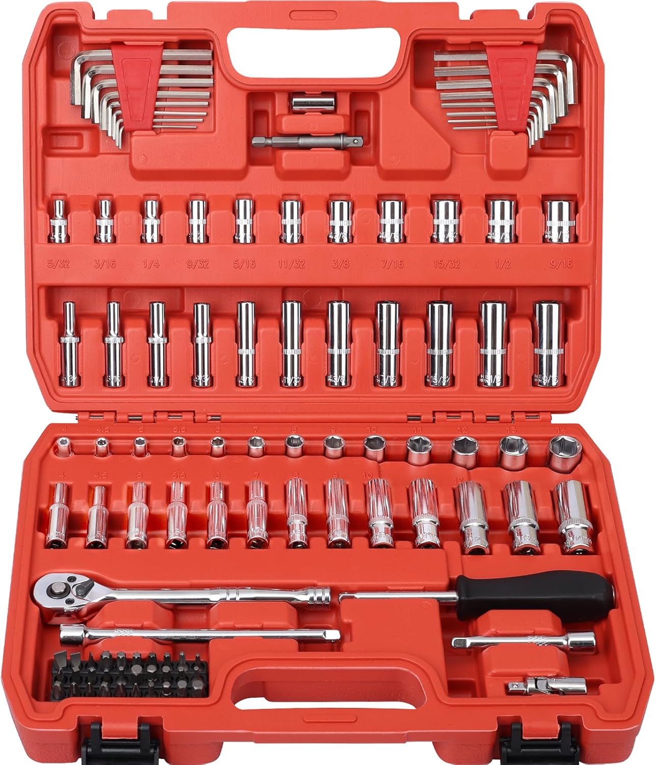 Egofine 46-Piece 1/4" Drive Socket & Ratchet Wrench Set