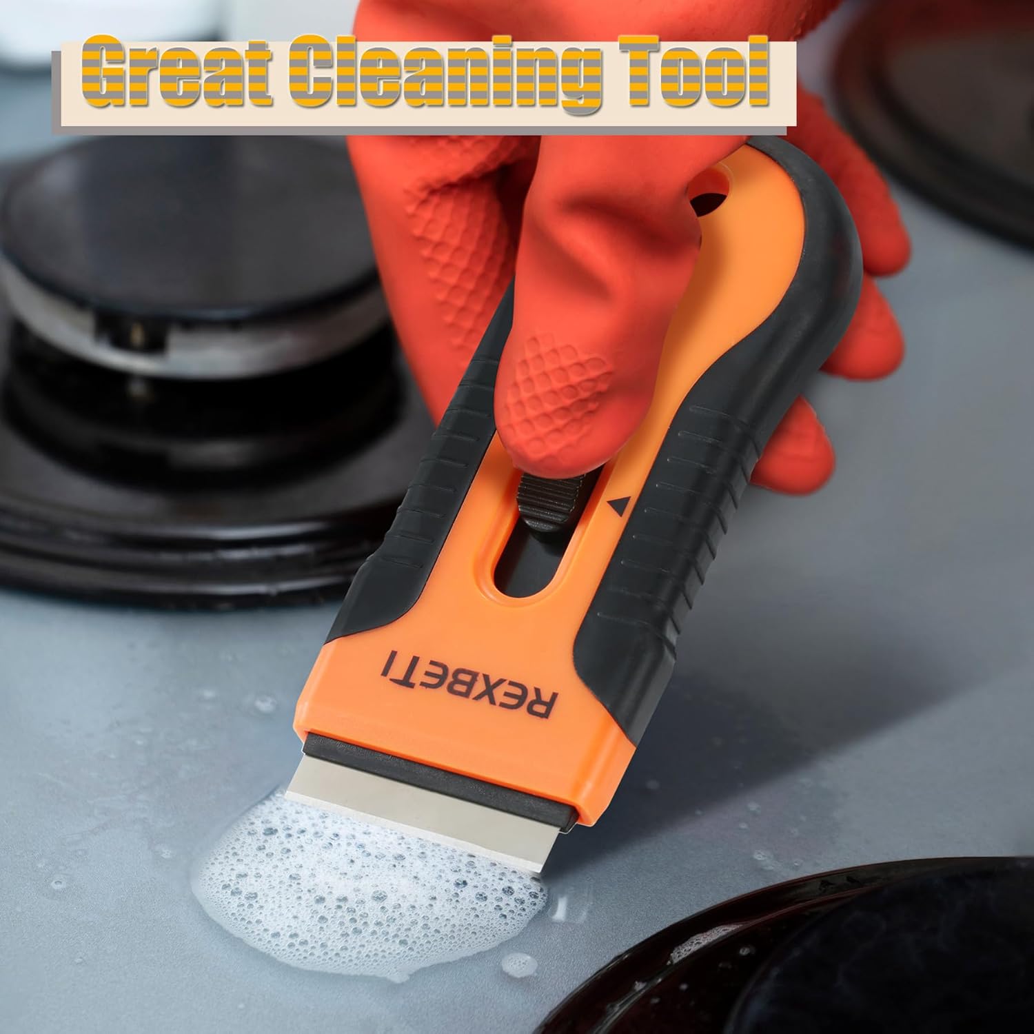 REXBETI Razor Scraper Tool 2-Pack with 80 Extra Blades