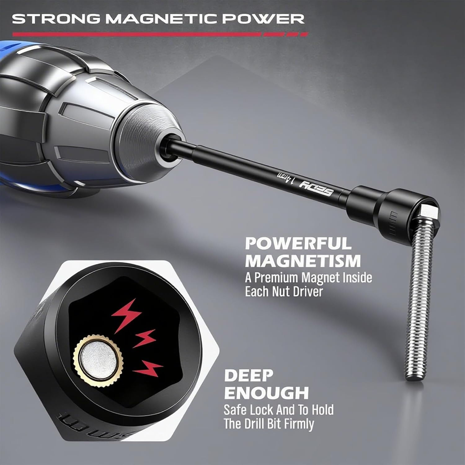 31-Piece Magnetic Nut Driver Impact Bit Set, SAE/Metric