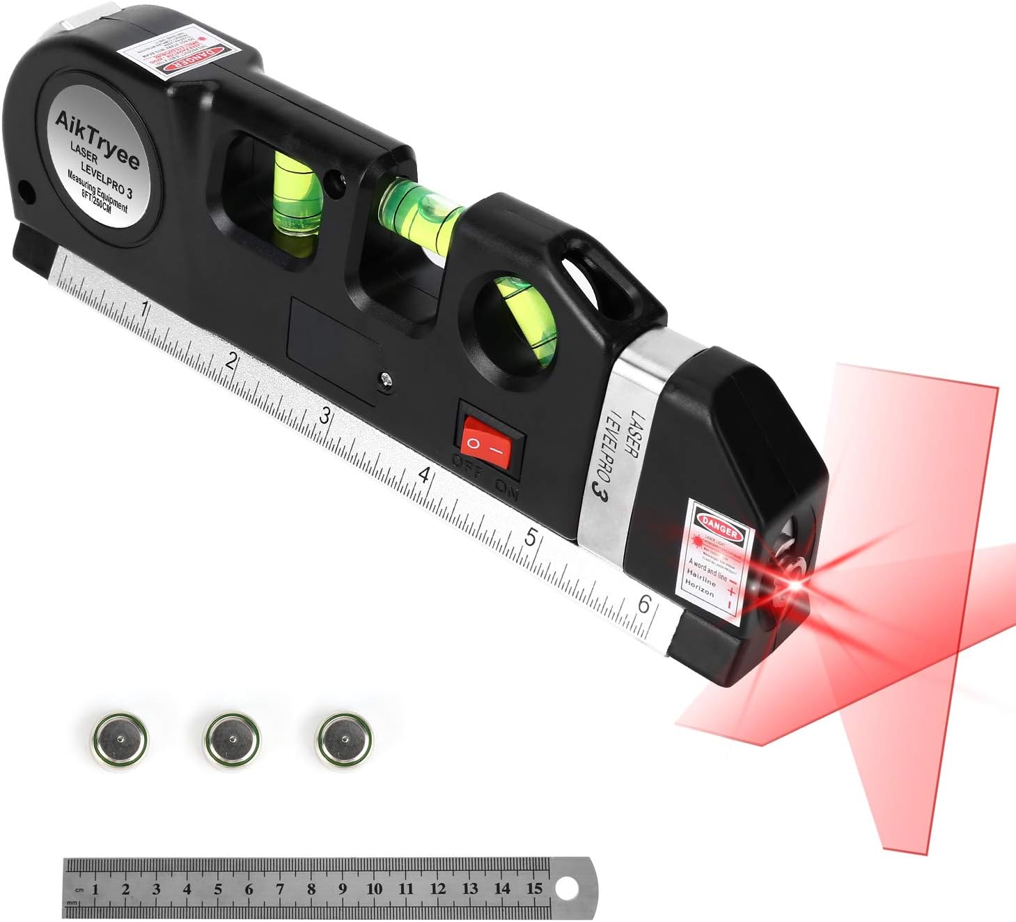 Multipurpose Laser Level Line Tool with 8ft/2.5m Ruler