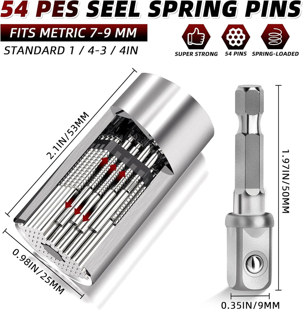 Universal Socket Grip with Drill Adapter, Stocking Stuffer Tool Gift