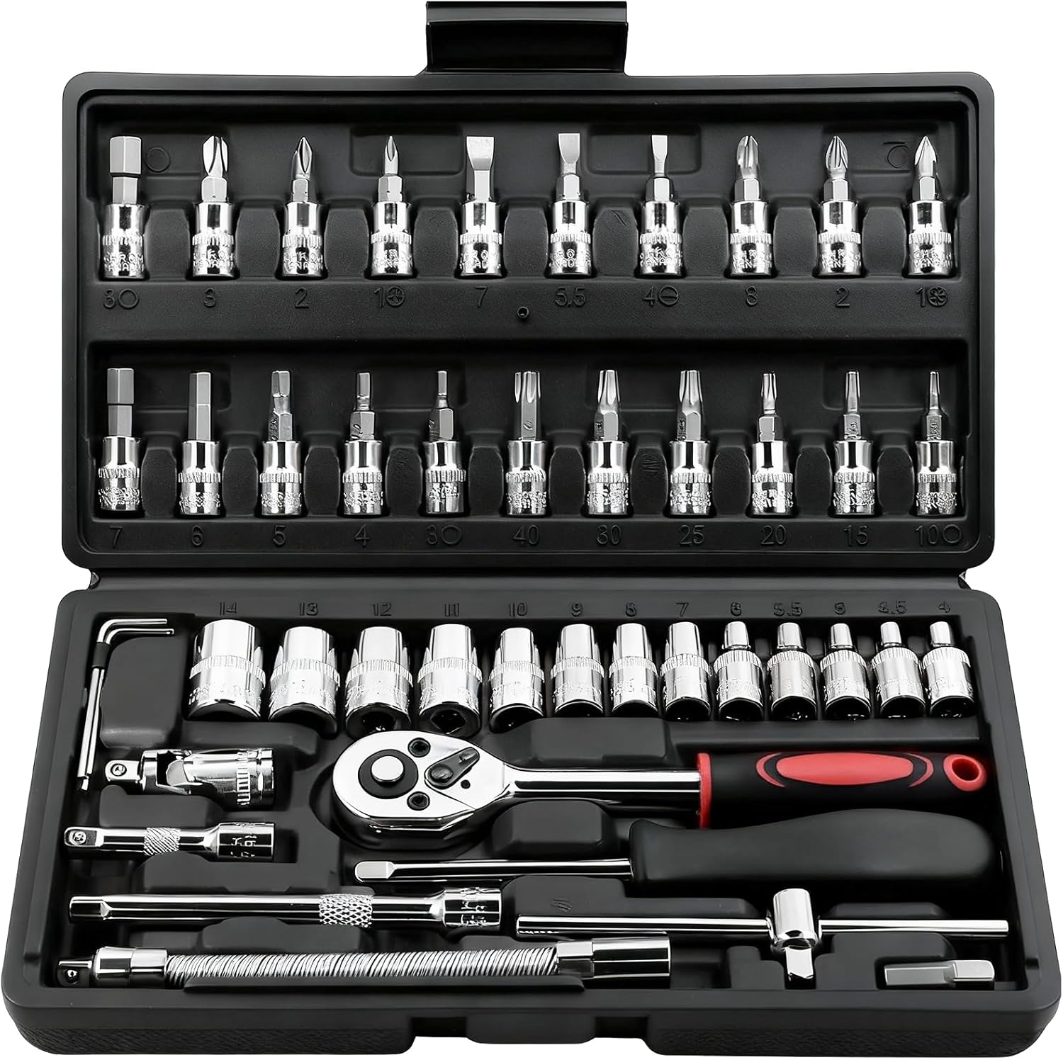 Egofine 46-Piece 1/4" Drive Socket & Ratchet Wrench Set