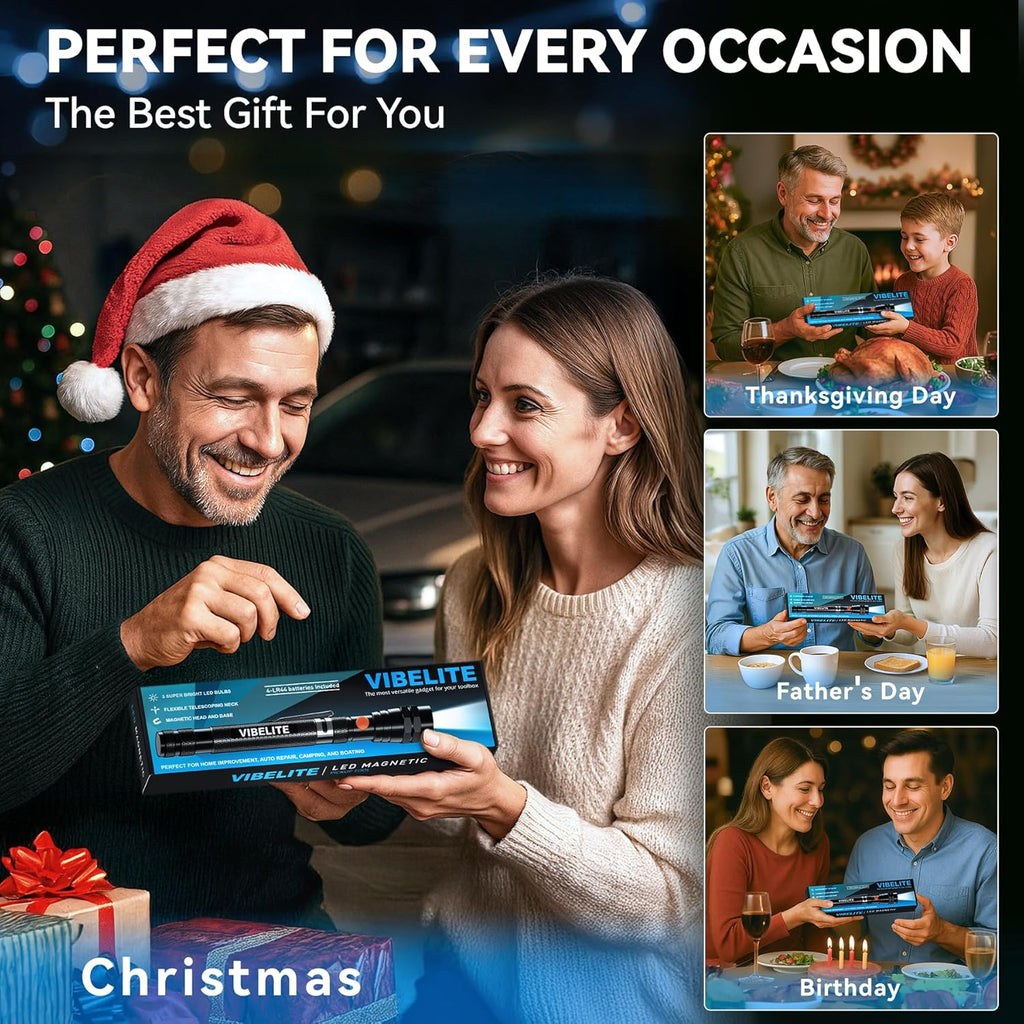 Extendable Magnetic Flashlight Telescoping Pickup Tool Gift Gadget for Men