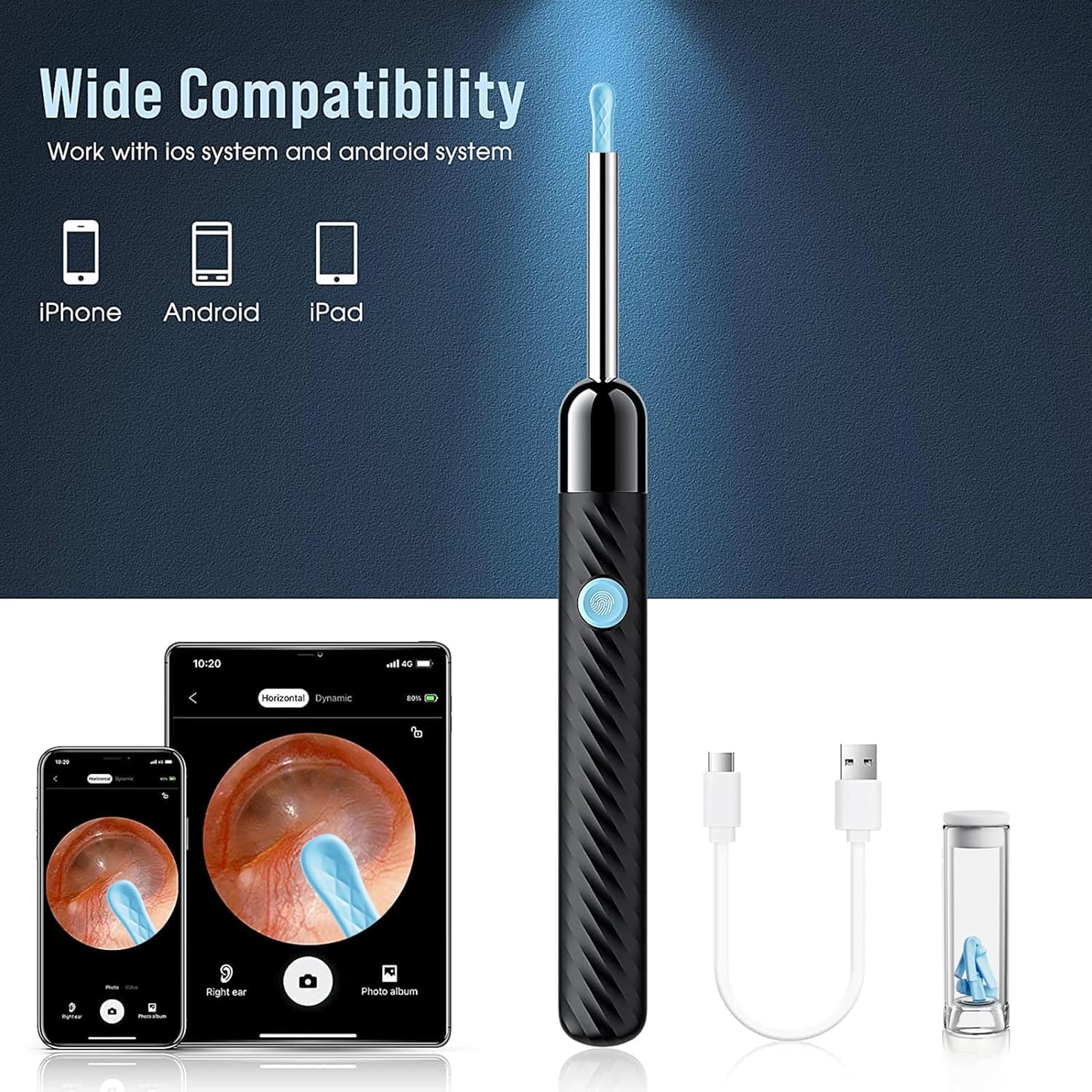 Ear Wax Removal Tool with 1080P Camera, Ear Cleaner Kit for iOS & Android