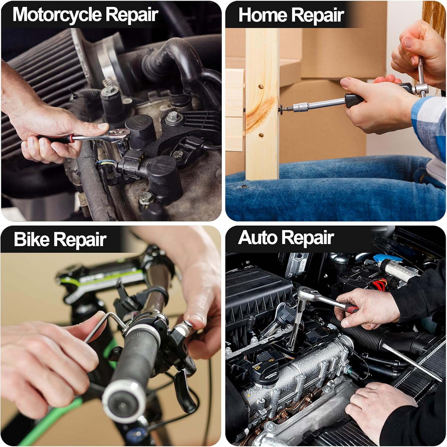 Egofine 46-Piece 1/4" Drive Socket & Ratchet Wrench Set