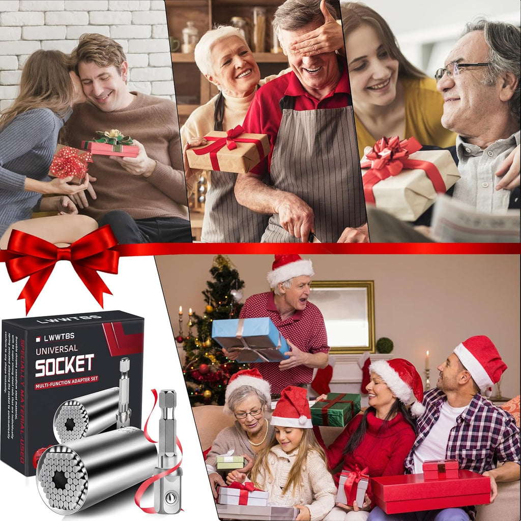 Universal Socket Grip with Drill Adapter, Stocking Stuffer Tool Gift